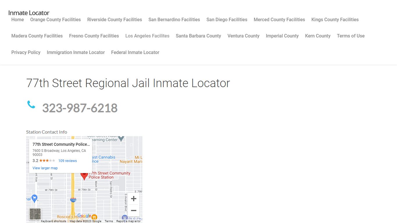 77th Street Regional Jail - Inmate Locator